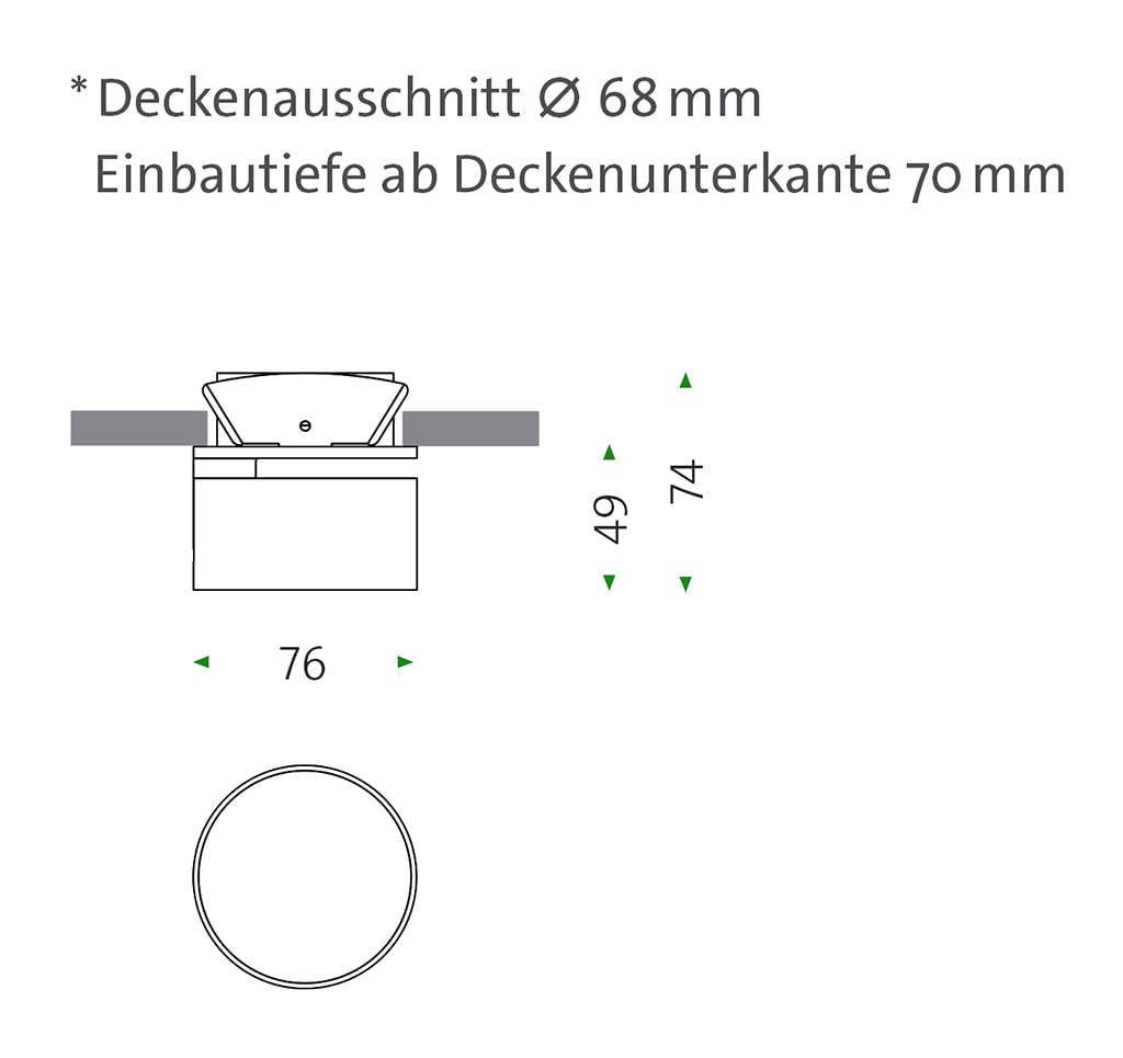 Mawa Design Wittenberg 4.0 wi4-eb-1r-kr Einbaustrahler - chrom glänzend - 3000K - 24° - Lagerabverkauf