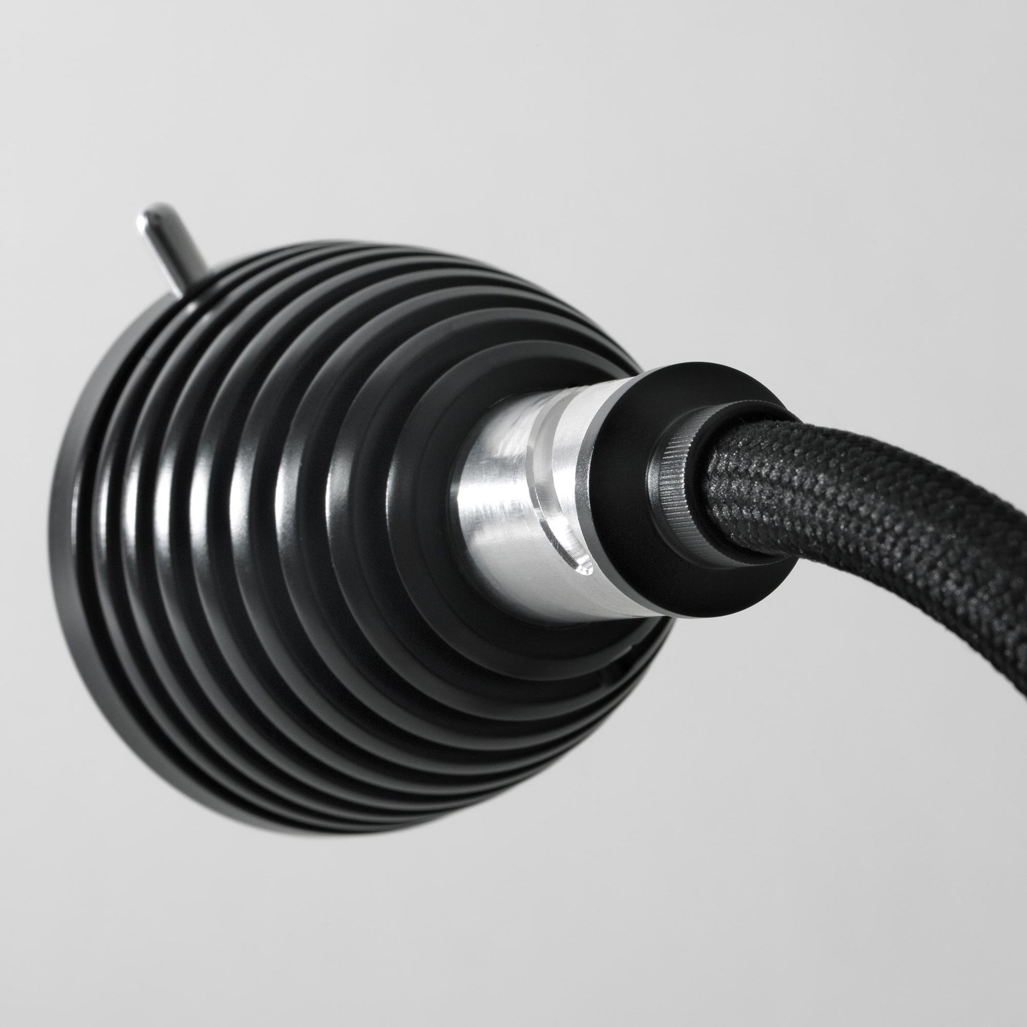 less 'n' more Athene A-BWL2 Wandleuchte schwarz (Flexwelle Aluminium, LED dimmbar über Tastdimmer am Sockel)