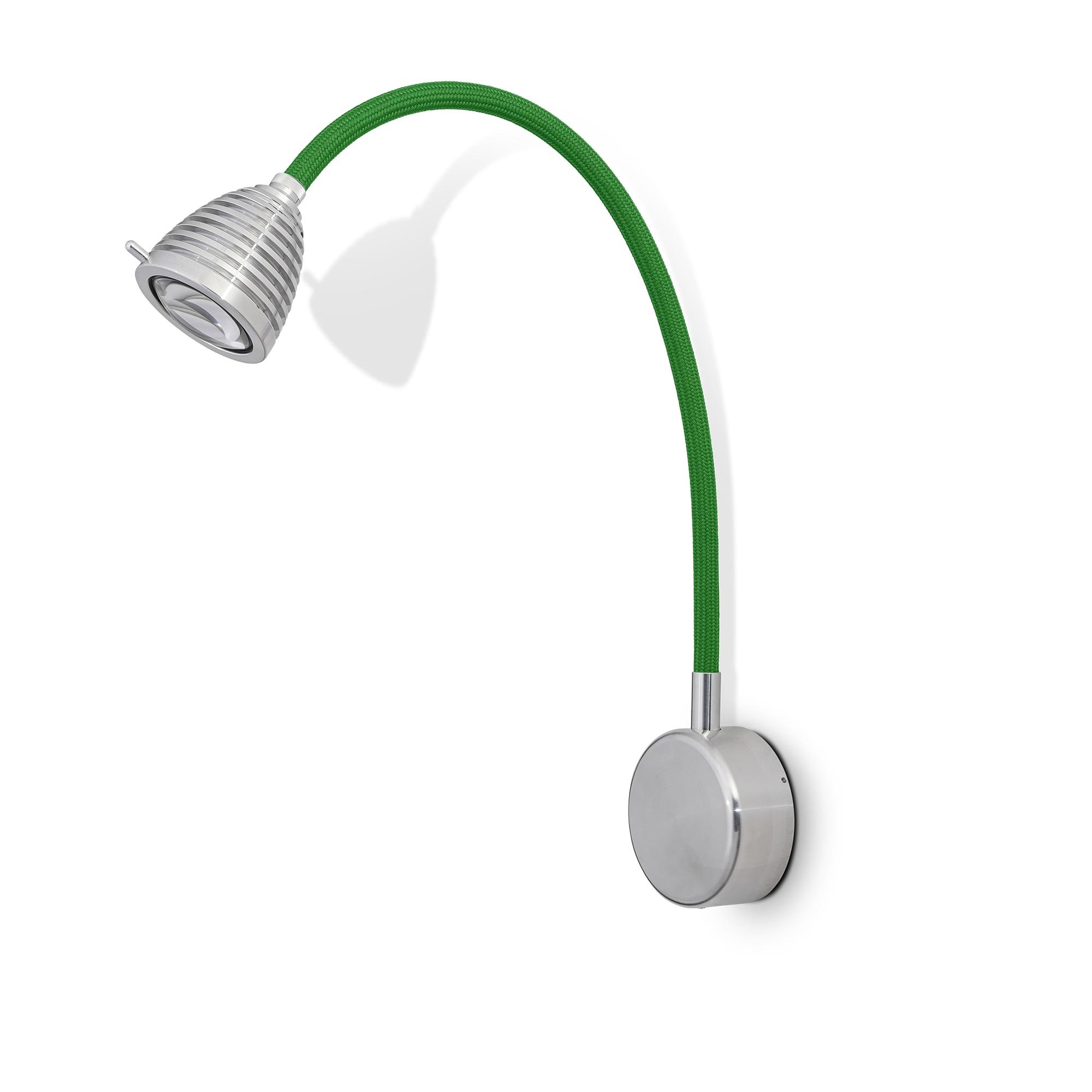 less 'n' more Athene A-BWL2 Wandleuchte aluminium (Flexwelle Aluminium, LED dimmbar über Tastdimmer am Sockel)