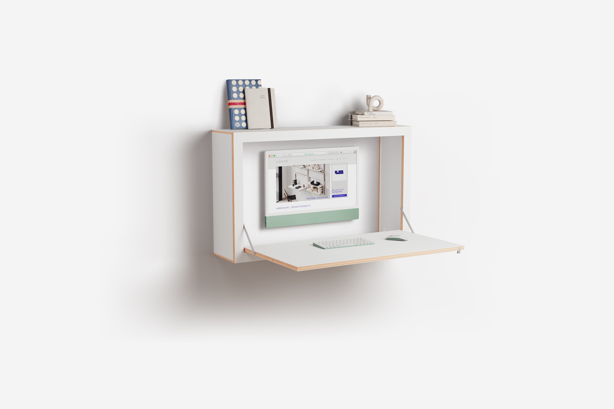 Ambivalenz Fläpps Box Sekretär 100x60x20 (weiß)