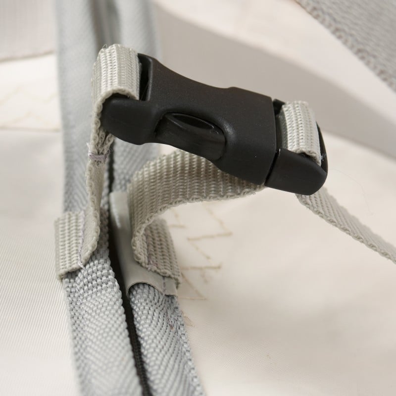 360° Taschen Kutter XL Reisetasche (weiß / blau, Zahl hellgrau, Gurt blau / grau, Boden in Plane grau)