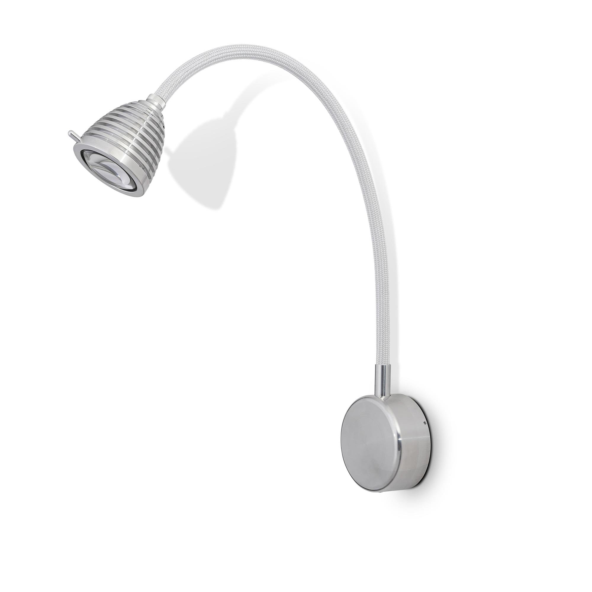less 'n' more Athene A-BWL2 Wandleuchte aluminium (Flexwelle Aluminium, LED dimmbar über Tastdimmer am Sockel)