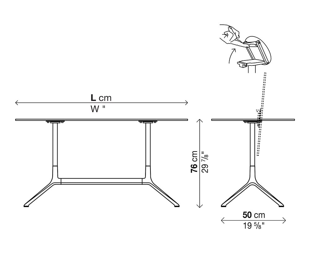 Kristalia Elephant Outdoor Tisch rechteckig klappbar