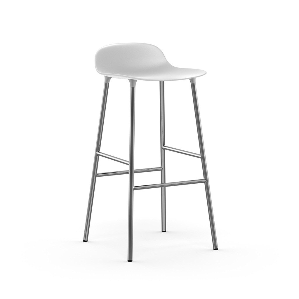 Normann Copenhagen Form Barhocker (weiß, chrom, Kunststoff, H 75cm)