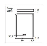 Top Light Deep Light Spiegel (ohne Berührungssteuerung, schwarz)
