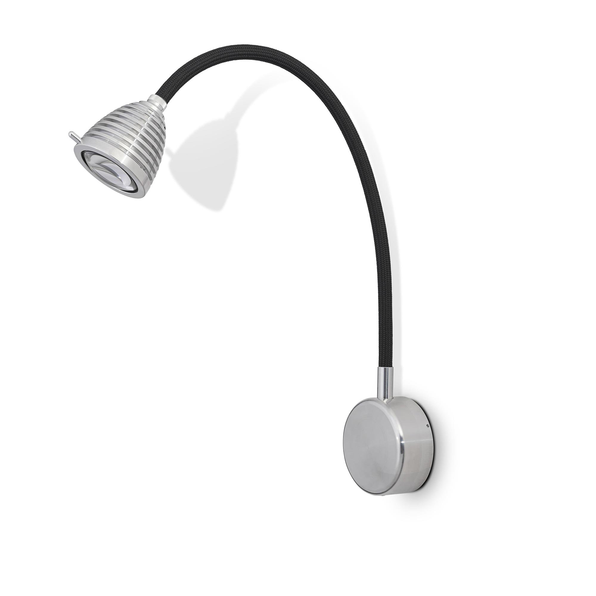 less 'n' more Athene A-BWL2 Wandleuchte aluminium (Flexwelle Aluminium, LED dimmbar über Tastdimmer am Sockel)