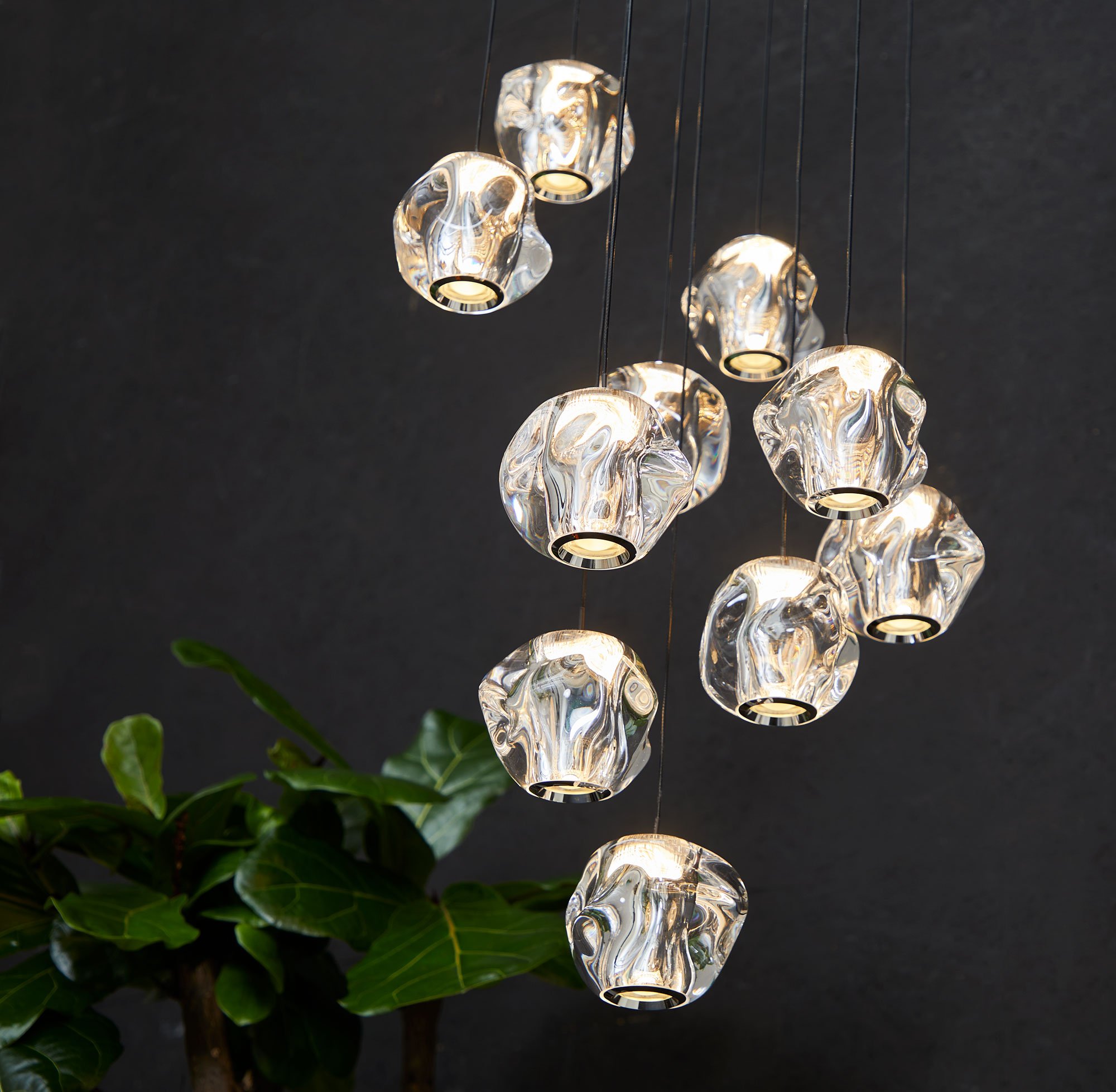 Loom Design Ice Ball 10 Pendelleuchte (transparent / chrom)
