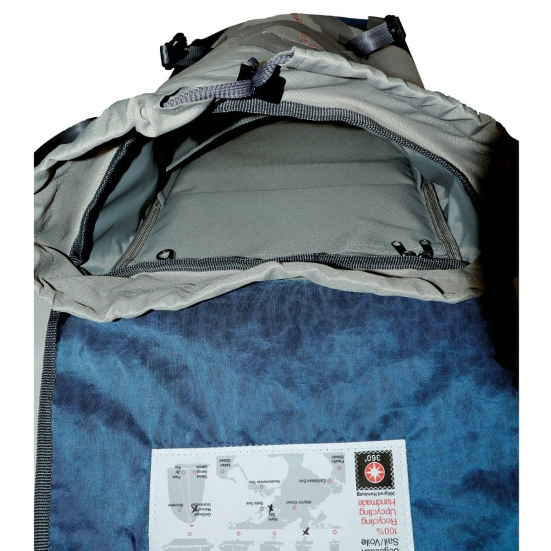 360° Taschen Landgang Rucksack (Segel weiß, Zahl grau, Gurt grau)