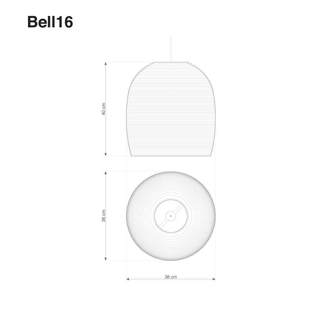 graypants bell16 pendelleuchte technische zeichnung