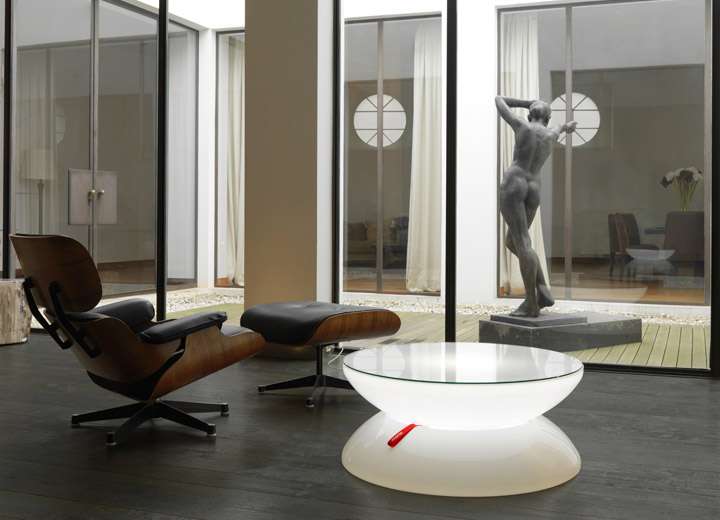 moree lounge leuchttisch mit glasplatte ambiente