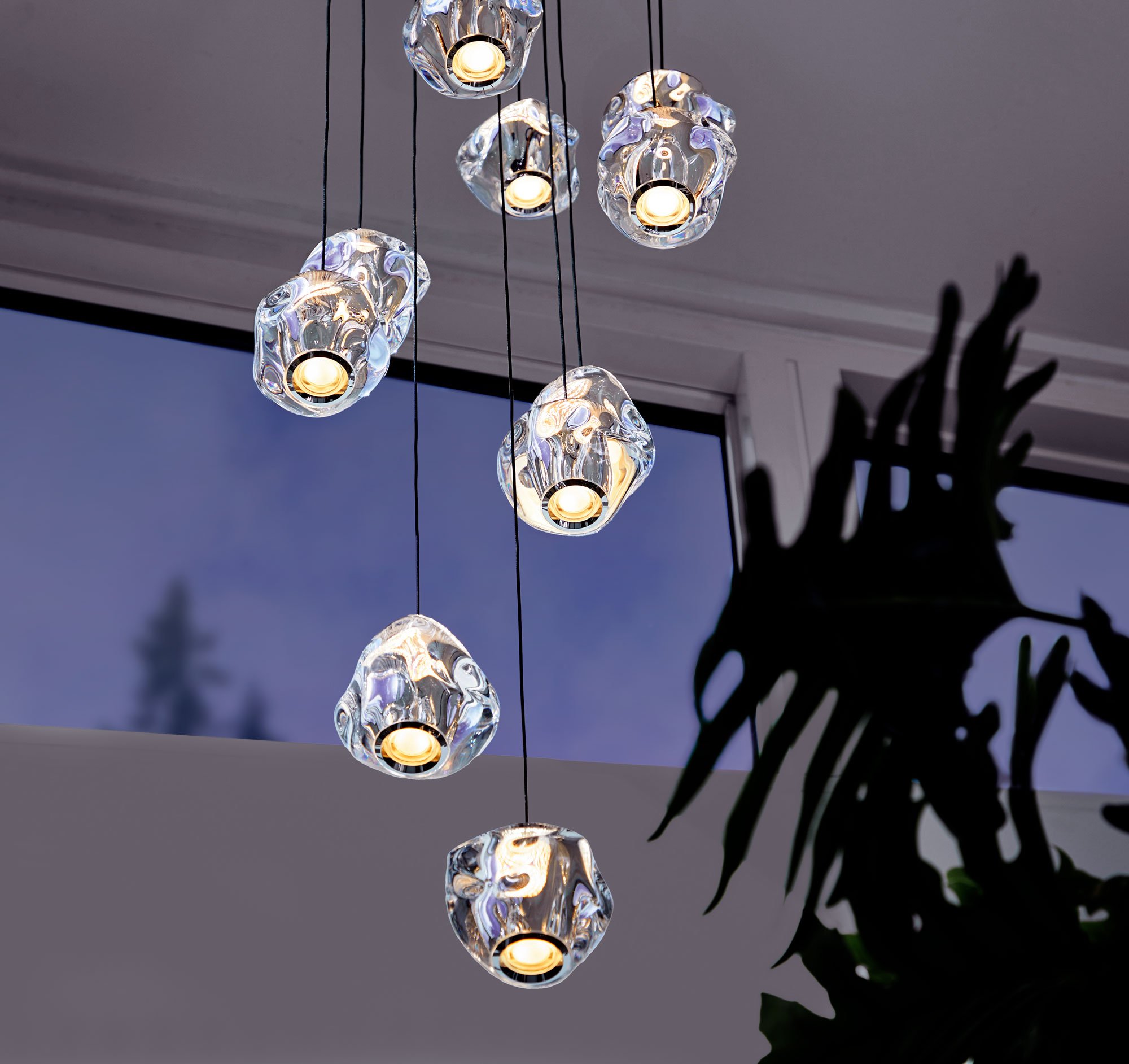 Loom Design Ice Ball 10 Pendelleuchte (transparent / chrom)