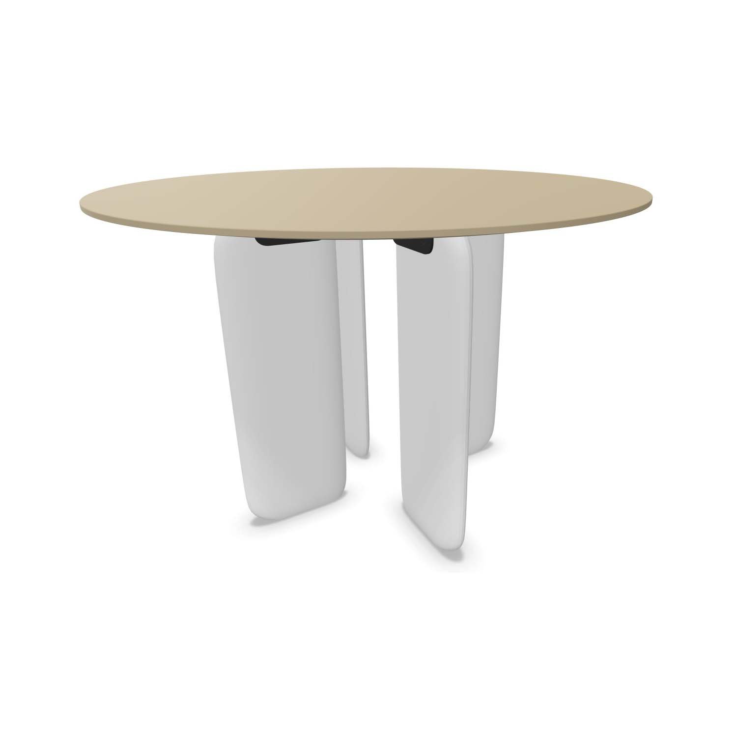 Kristalia Pala Fenix-NTM® Indoor Tisch rund (Ø 110cm, MDF weiß lackiert, MDF beschichtet mit Fenix-NTM® biberbraun ottawa 0717)