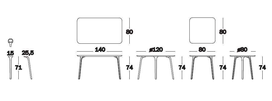 Magis Table First Tisch - Magis Ausführung:80 x 80cm|Magis Farbe:weiß