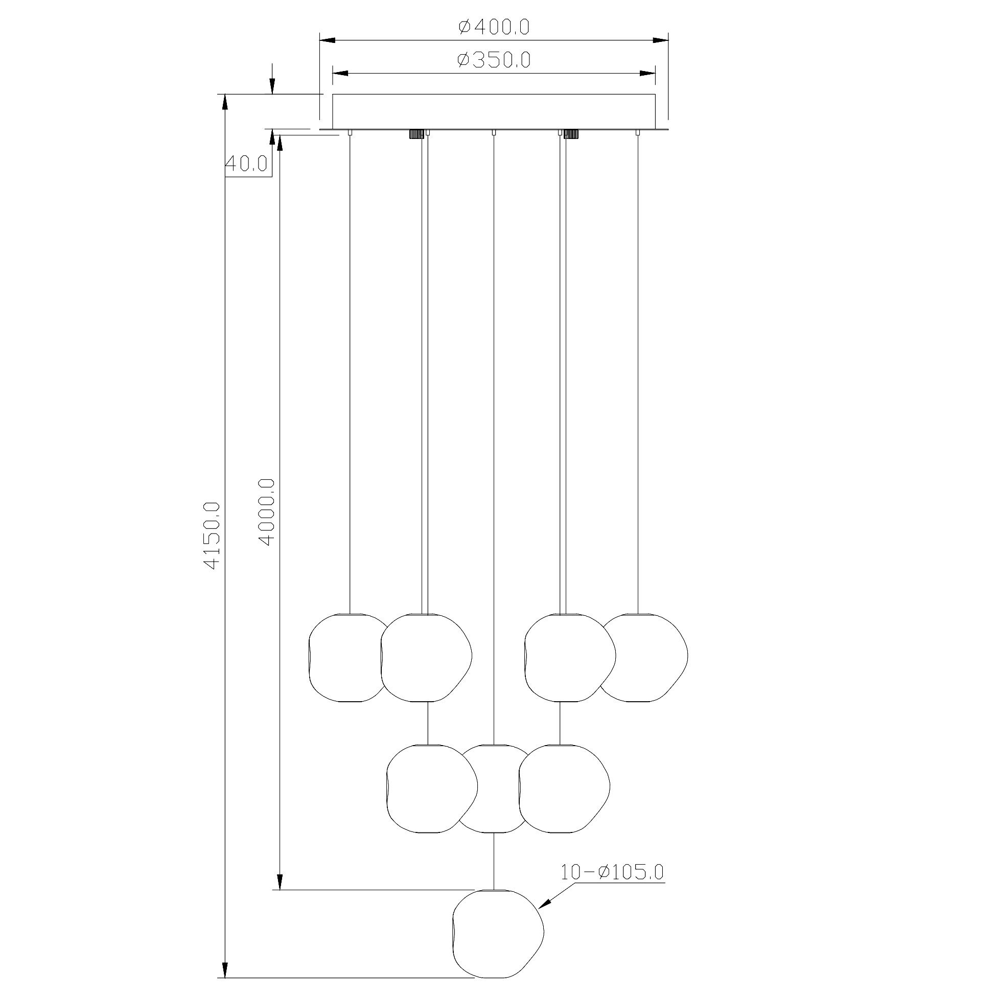 Loom Design Ice Ball 10 Pendelleuchte (transparent / chrom)