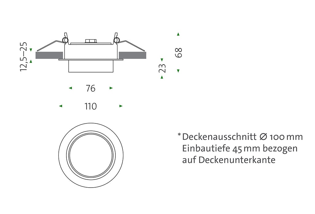 mawa design wittenberg 4 0 wi4 eb 1r einbaustrahler technische zeichnung
