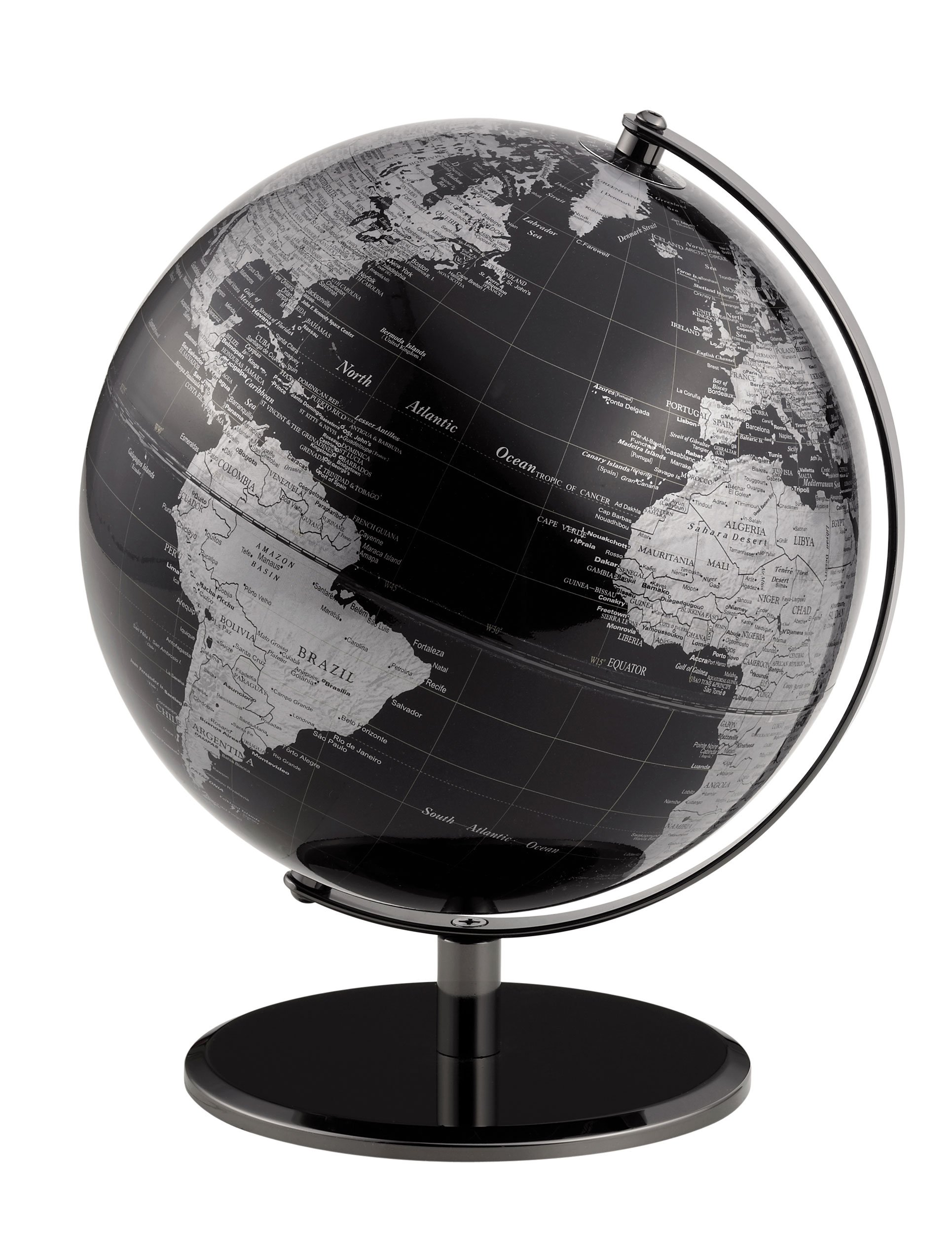 Troika Planet Tischglobus (schwarz, silberfarben)