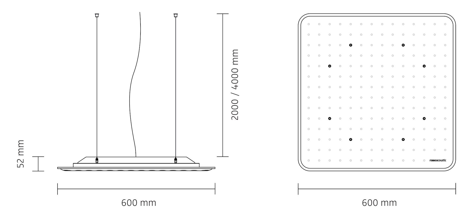Nimbus Lighting Pad Q 600 Pendelleuchte (ohne Indirektanteil, grau, extra-warmweiß (2700K), 200cm)