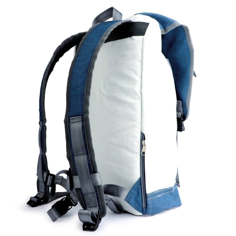 360° Taschen Landgang Rucksack (Segel weiß, Zahl grau, Gurt grau)