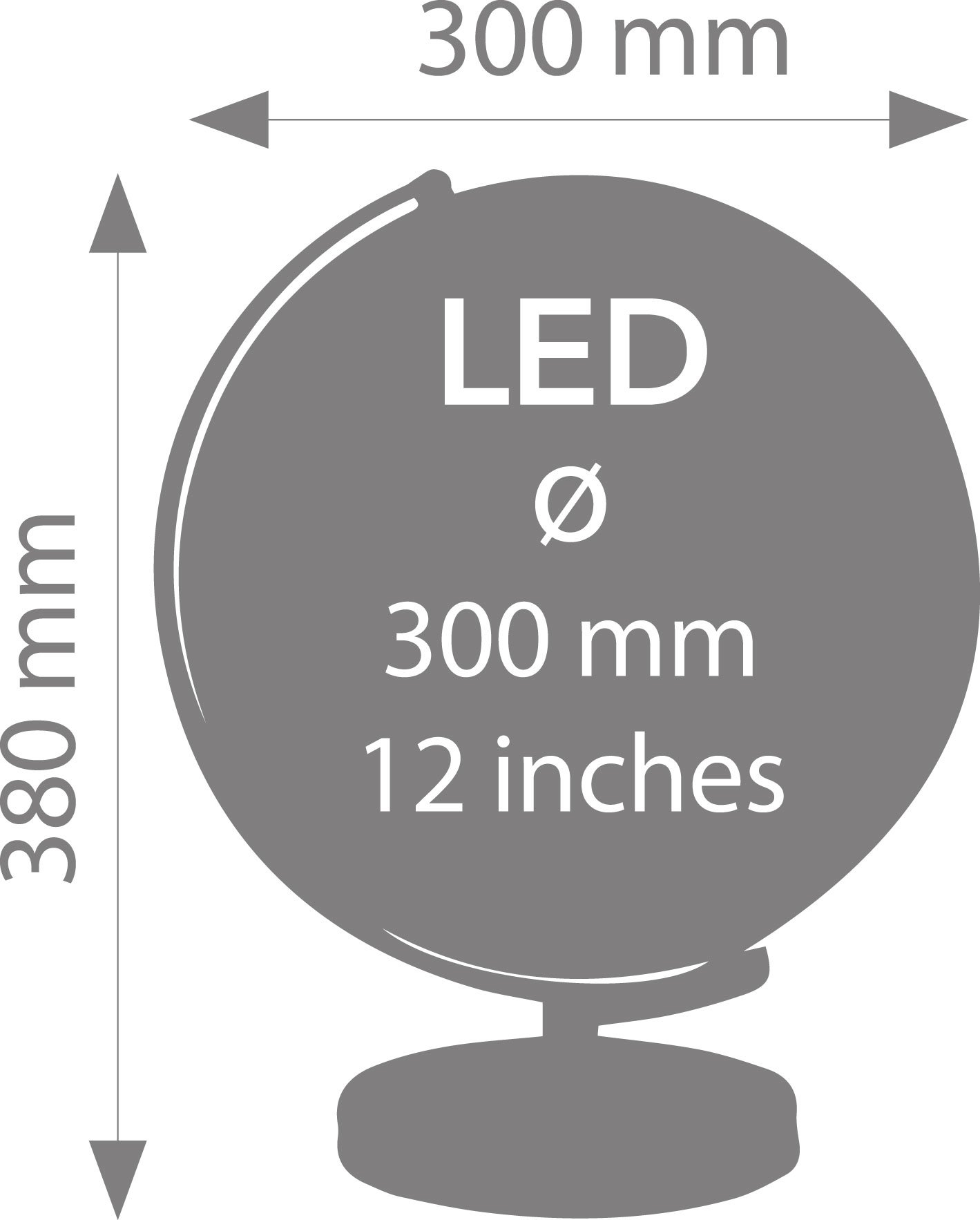 Troika Stellar Light Tischglobus mit Licht (schwarz, silberfarben)