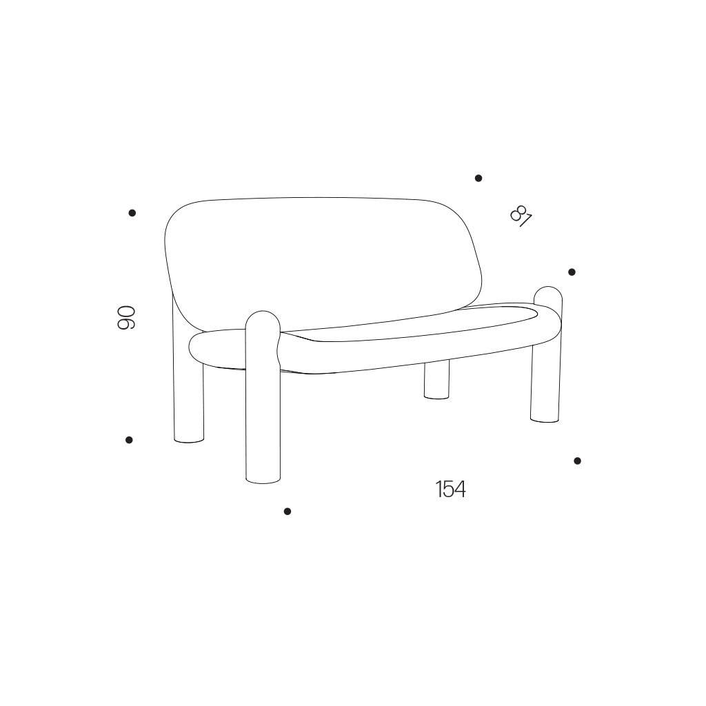 Driade Tottori Sofa (Stoff Cotton Bonifacio (Wunschfarbe im Bemerkungsfeld angeben))