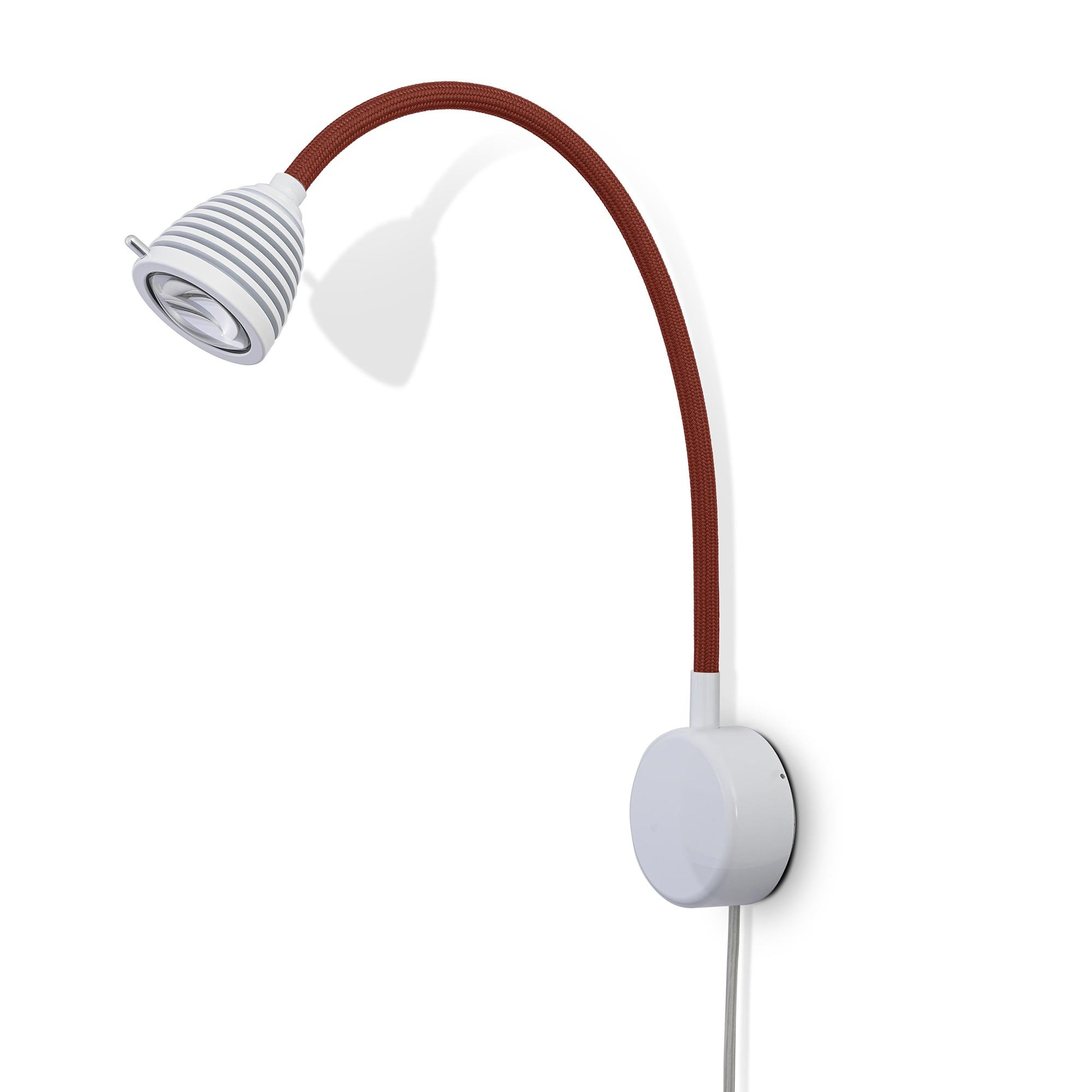 less 'n' more Athene A-BWL2-V Wandleuchte weiß mit Kabel (Flexwelle Textil weiß)