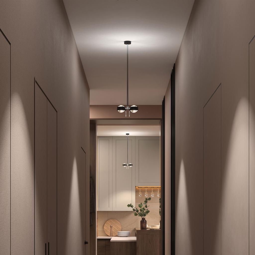 Top Light Puk Mini Side Twin LED Deckenleuchte (20,4 cm, nickelmatt, ohne Abdeckung (für Nachbestellungen))