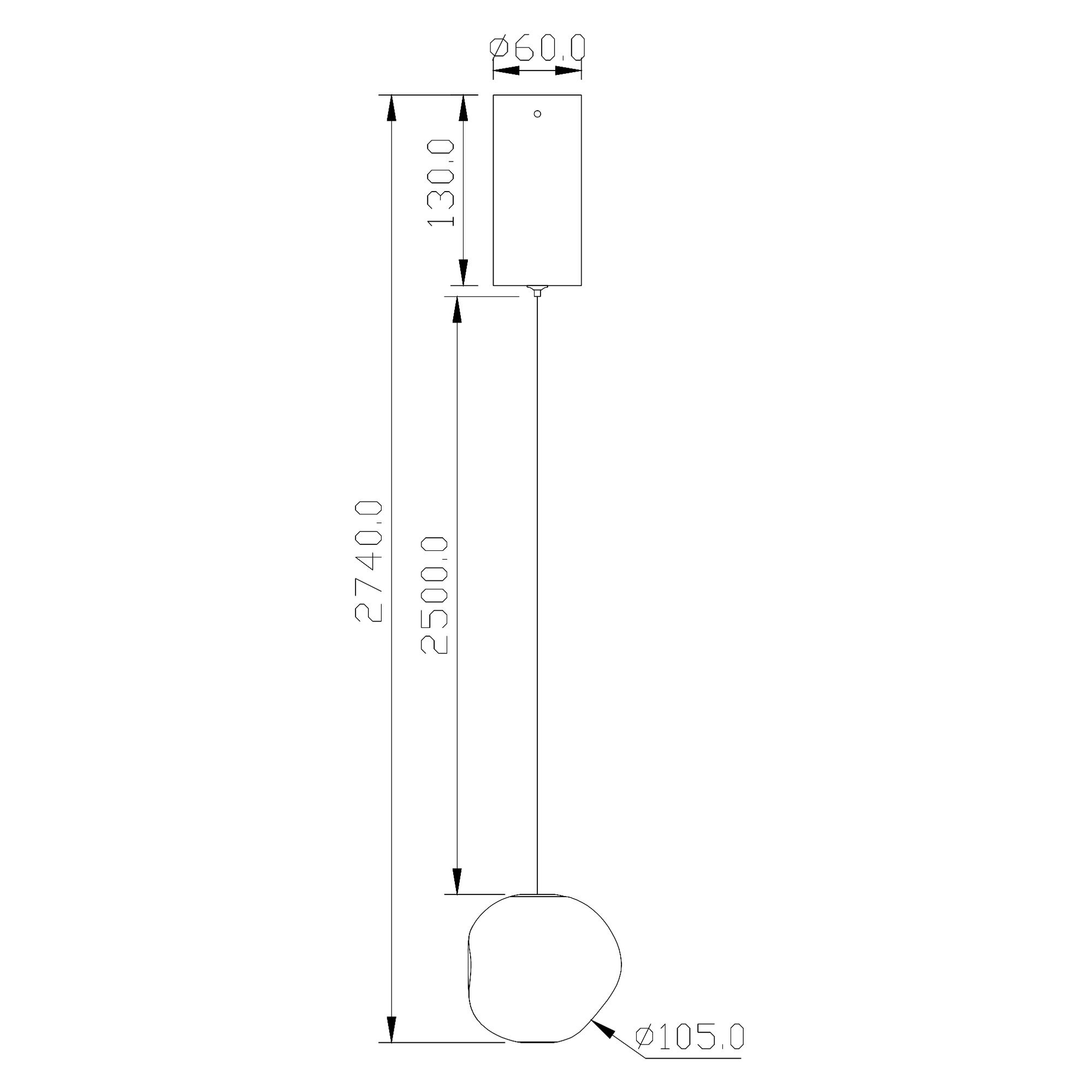 Loom Design Ice Ball 1 Pendelleuchte (transparent / chrom)