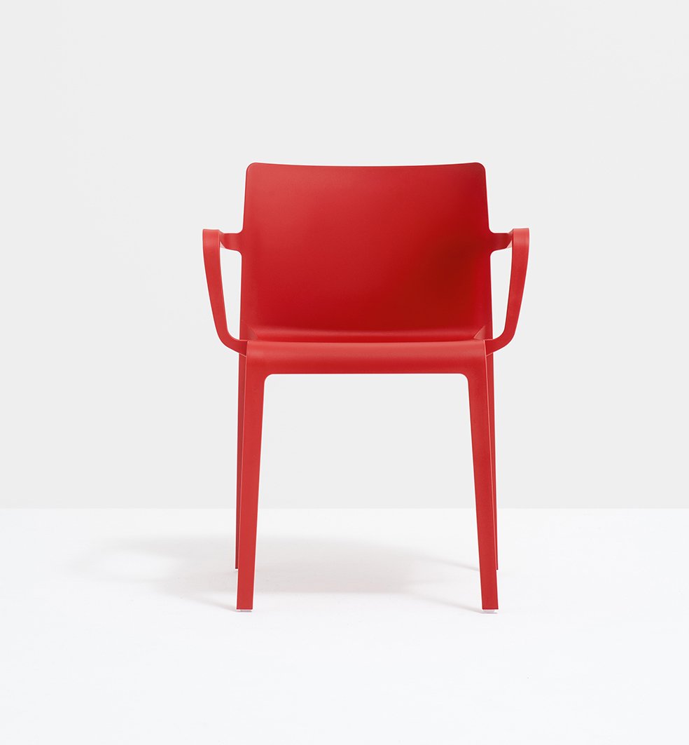 Pedrali Volt 675 Stuhl mit Armlehne rot