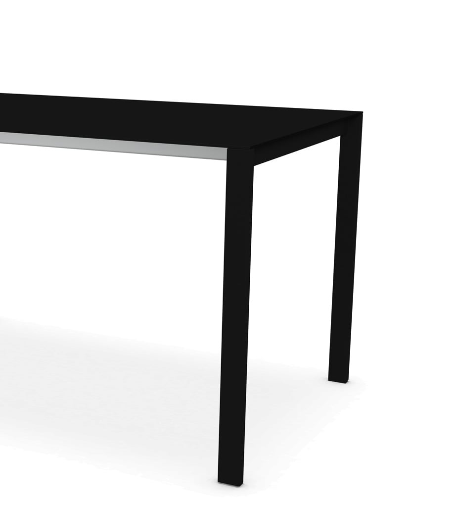 Kristalia Thin-K Aluminium Indoor Tisch ausziehbar (schwarz (RAL 9004), 80 x 123 / 163 / 203cm)
