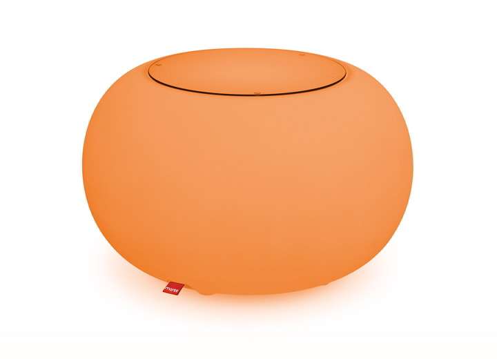 Moree Bubble Outdoor LED Akku Beistelltisch / Hocker - Moree Farbe:Filzauflage orange