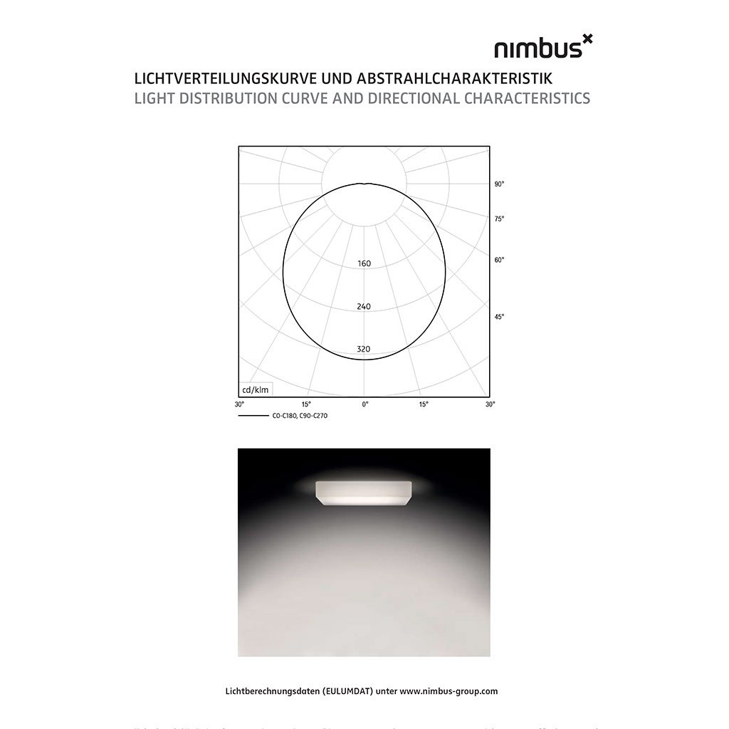 Nimbus Cubic Deckeneinbauleuchte technische Zeichnung