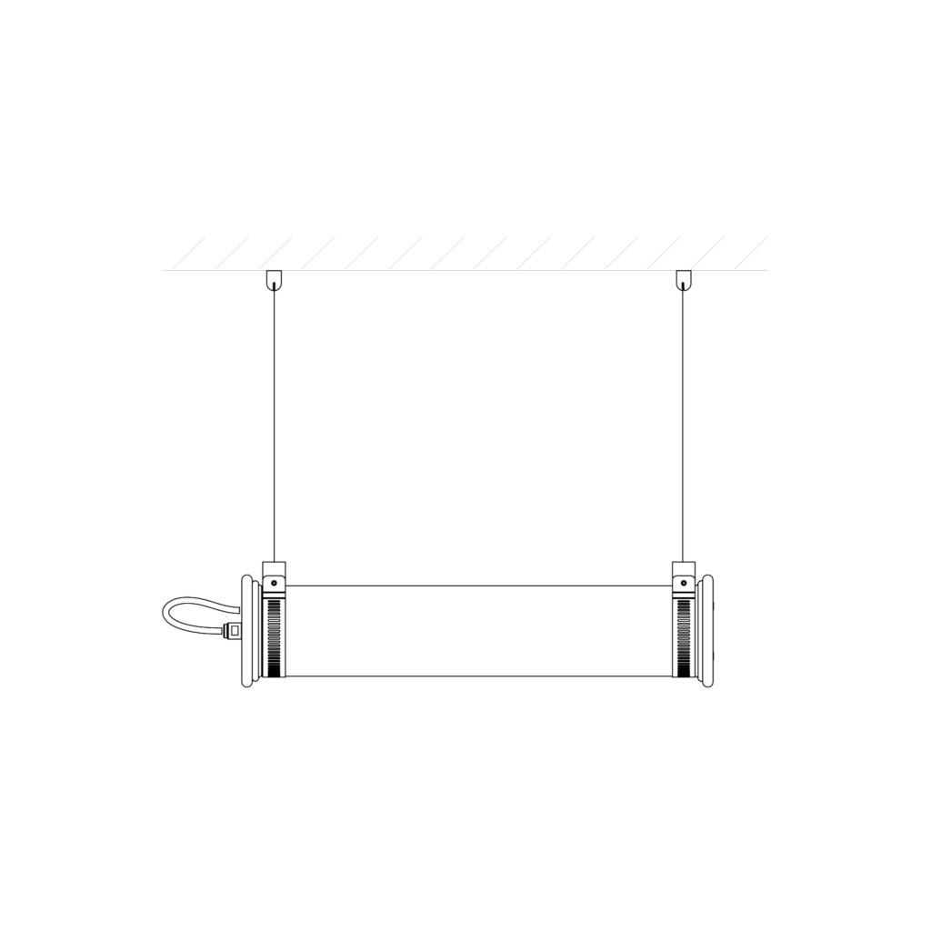 DCWéditions In the Tube Outdoor Pendelleuchte (100-350 horizontal, gold / kein / schwarz (Reflektor / Mesh / Stopper))