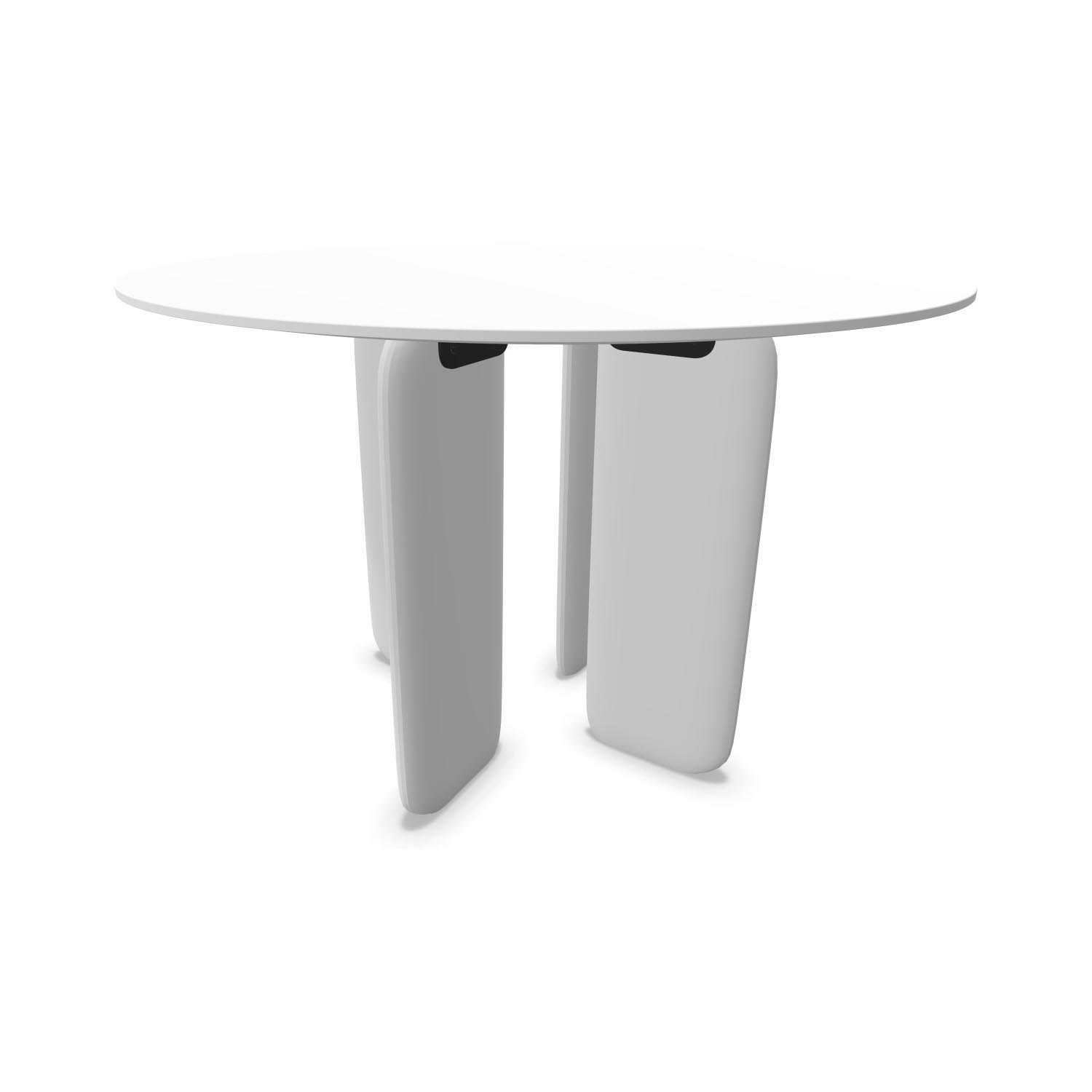 Kristalia Pala lackiert Indoor Tisch rund (Ø 110cm, MDF weiß lackiert, MDF weiß lackiert)