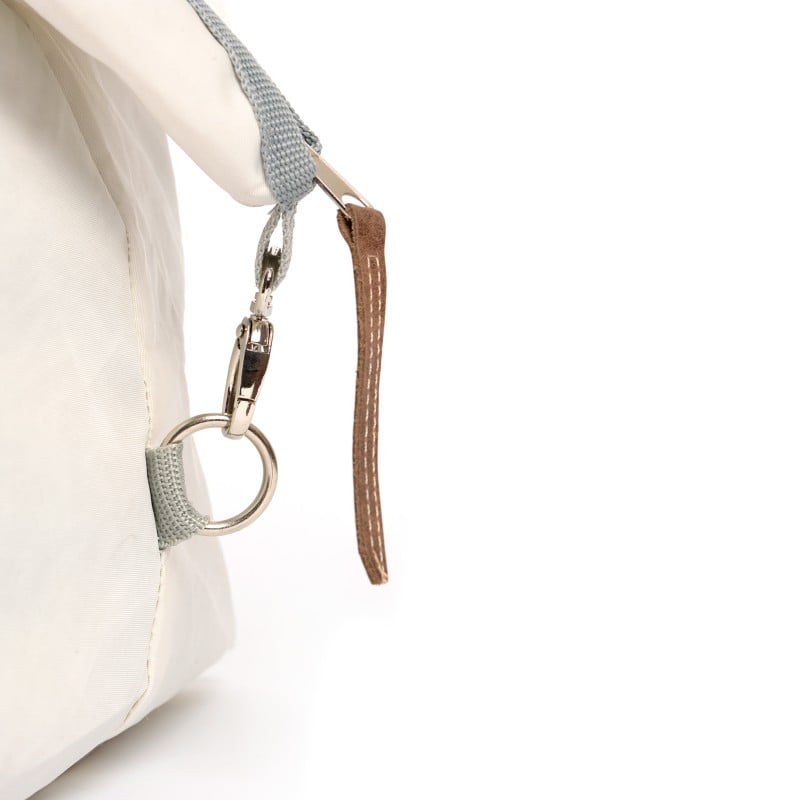 360° Taschen Kutter XL Reisetasche (weiß / blau, Zahl hellgrau, Gurt blau / grau, Boden in Plane grau)