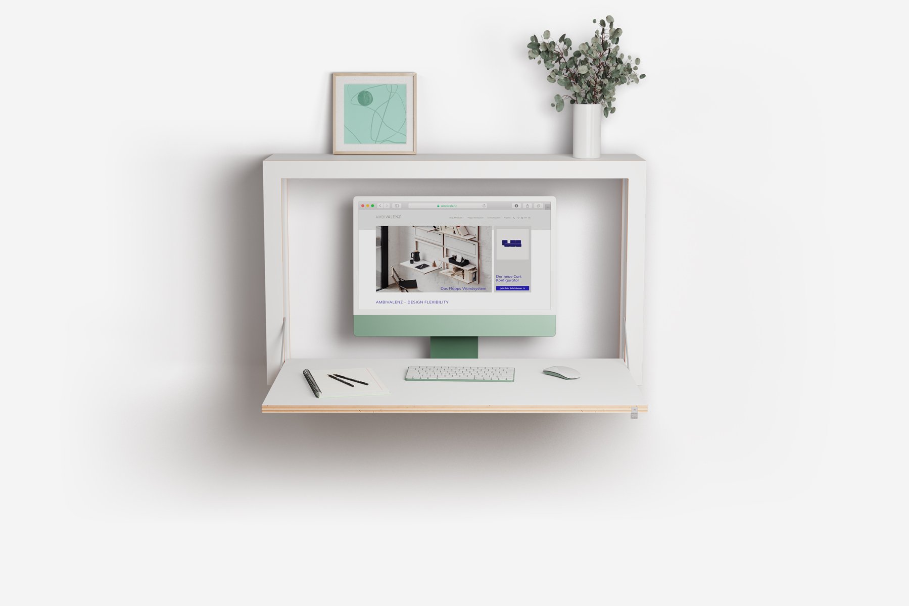 Ambivalenz Fläpps Box Sekretär 100x60x20 (weiß)