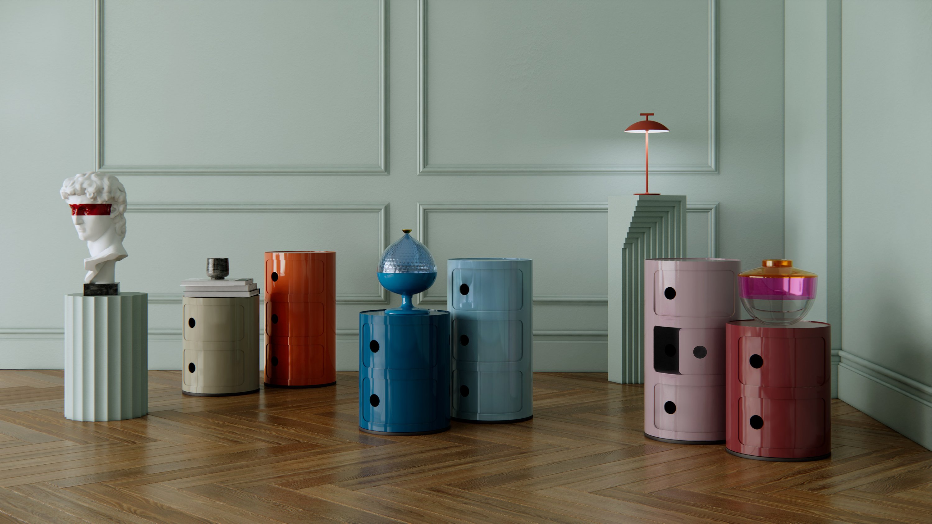 Kartell Componibili 2 Elemente Container (rot)