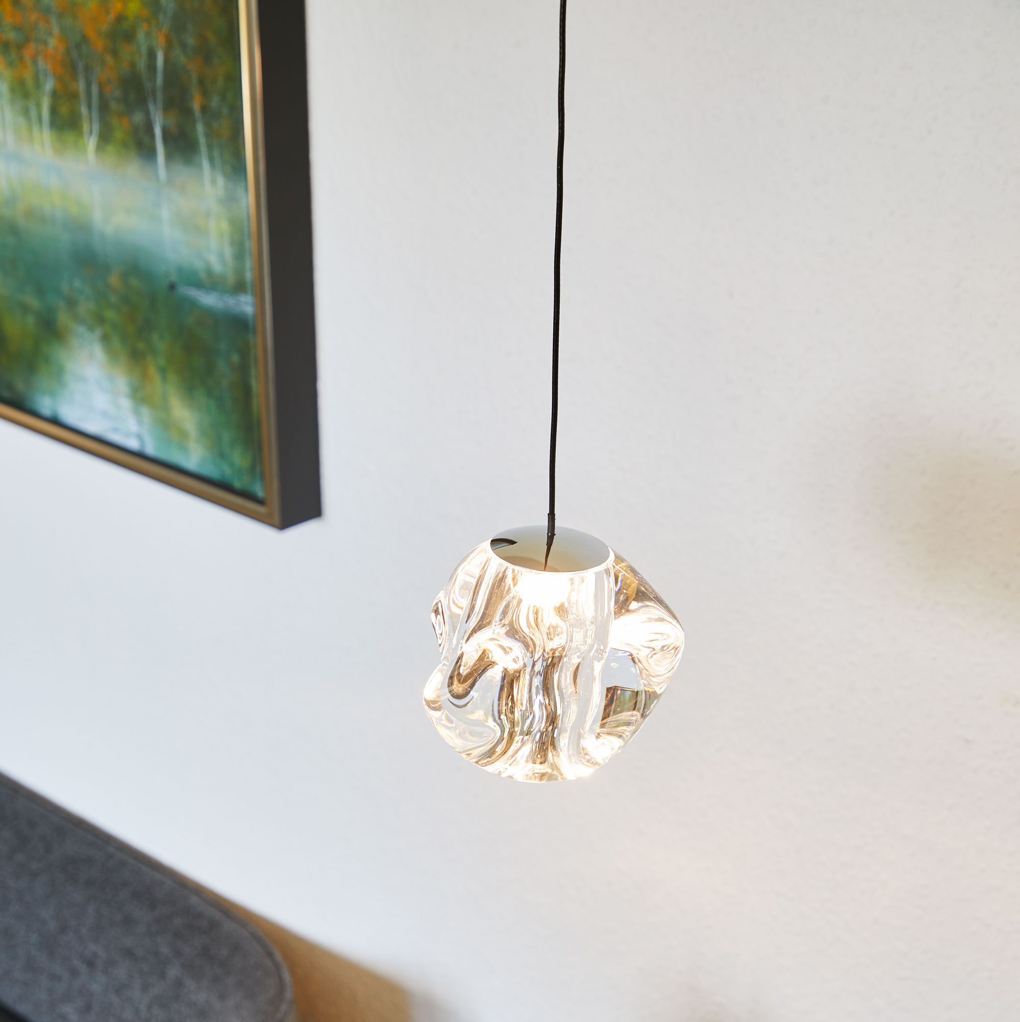 Loom Design Ice Ball 1 Pendelleuchte (transparent / chrom)