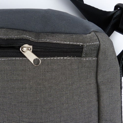 360° Taschen Barkasse Laptoptasche (weiß / Persenning grau, Stencil Aufschrift, Gurt grau)