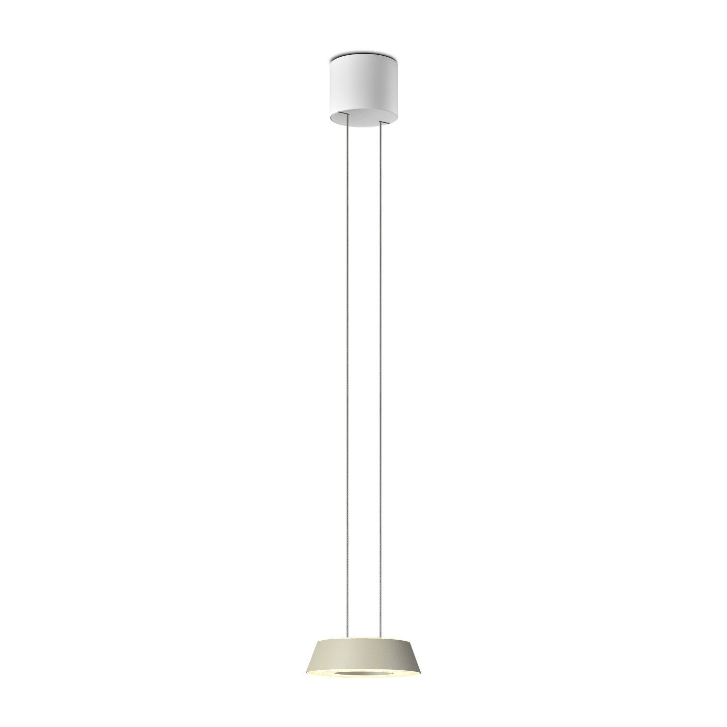 Oligo Glance LED Pendelleuchte mit unsichtbarer Höhenverstellung und weißem Baldachin