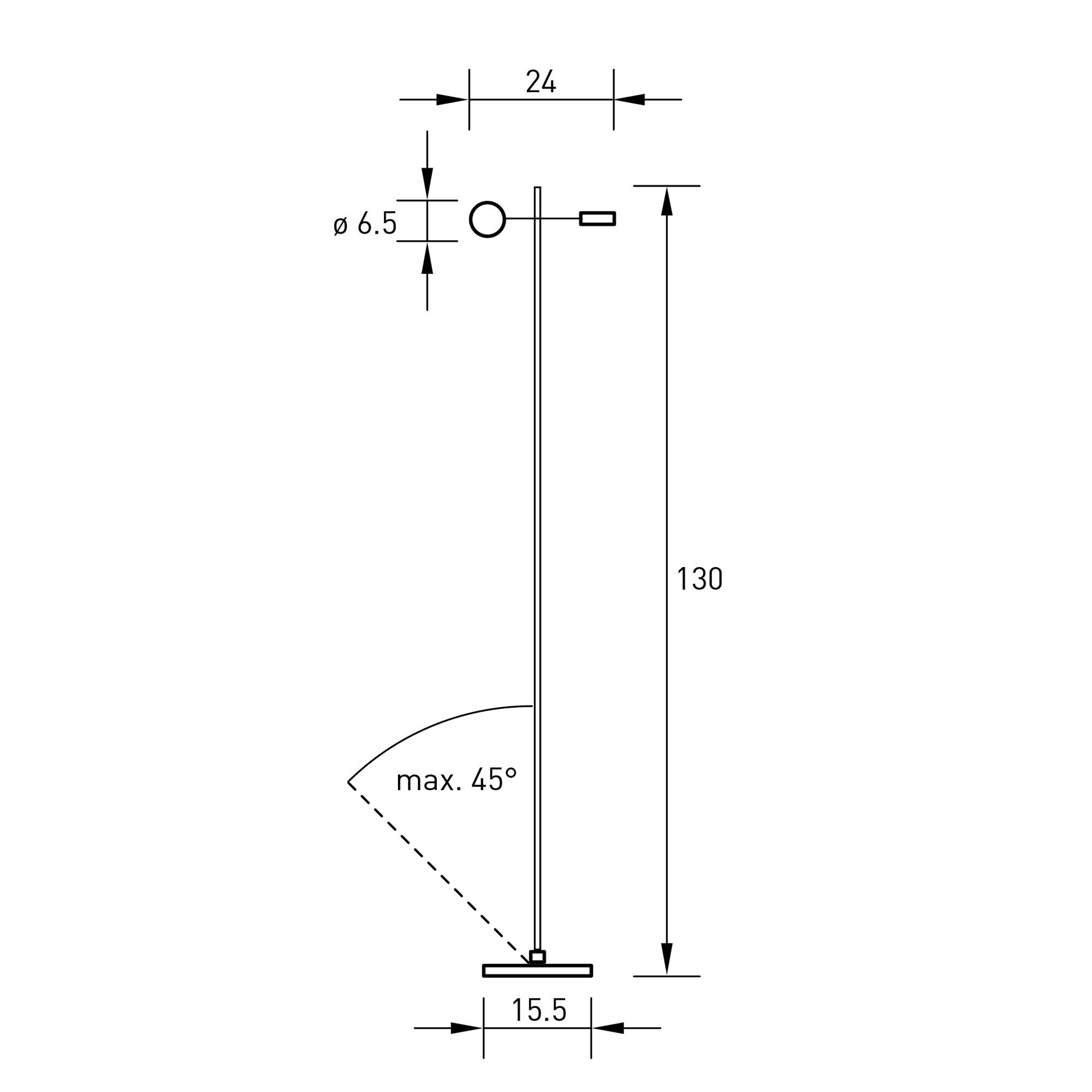 Absolut Lighting Absolut LED 130cm Stehleuchte (schwarz)