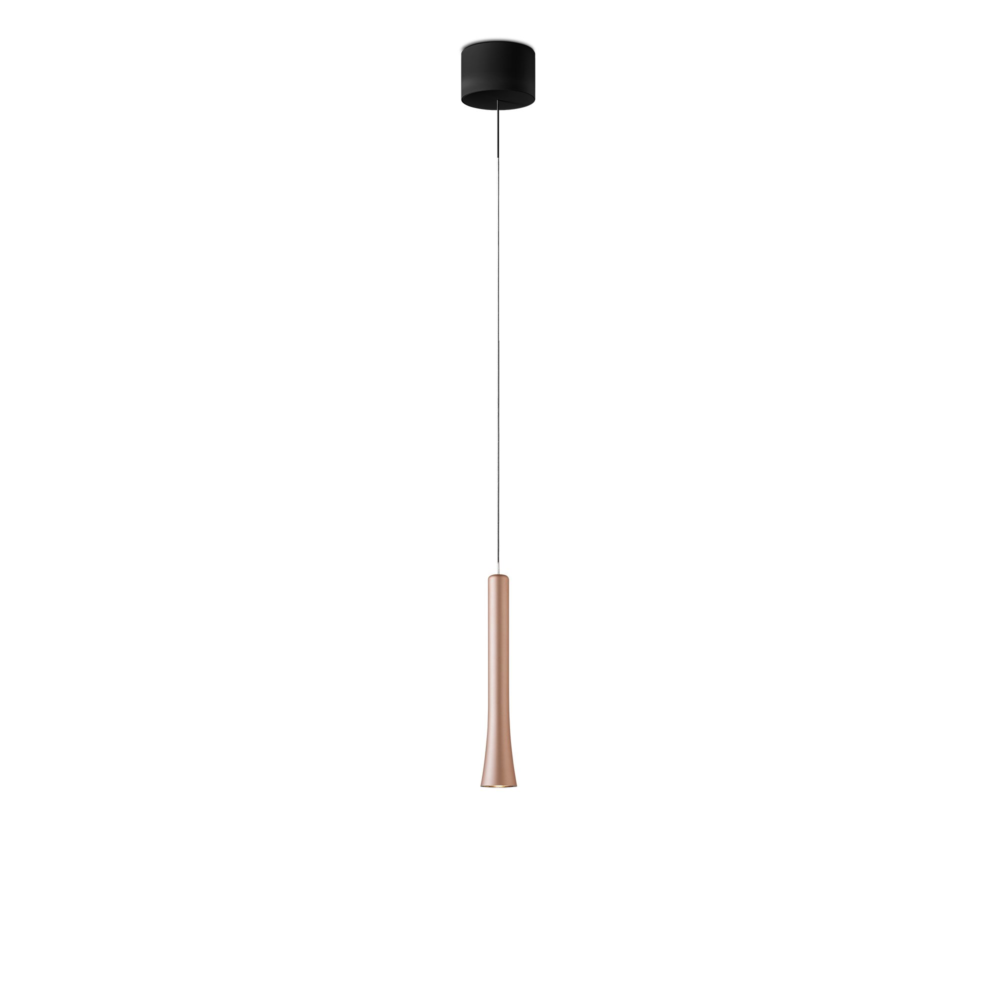 Oligo Rio Pendelleuchte mit unsichtbarer Höhenverstellung und schwarzem Baldachin (schwarz matt)