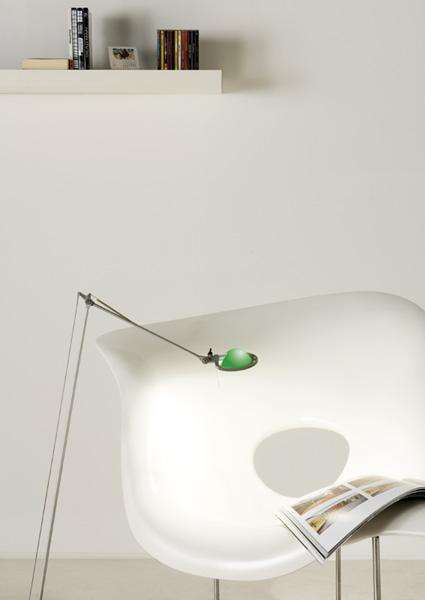 Luceplan Berenice Stehleuchte, alu - Luceplan Gestellfarbe:aluminium|Luceplan Farbe:schwarzer Metallreflektor