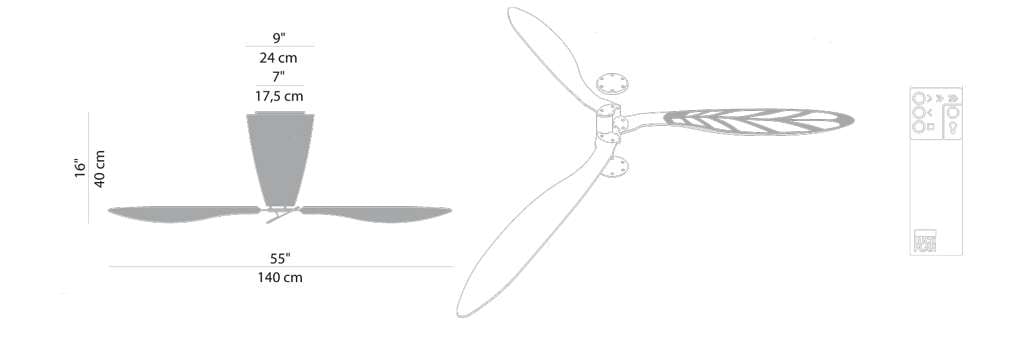 Luceplan Blow Deckenleuchte / Ventilator - Luceplan Farbe:Flügel transparent