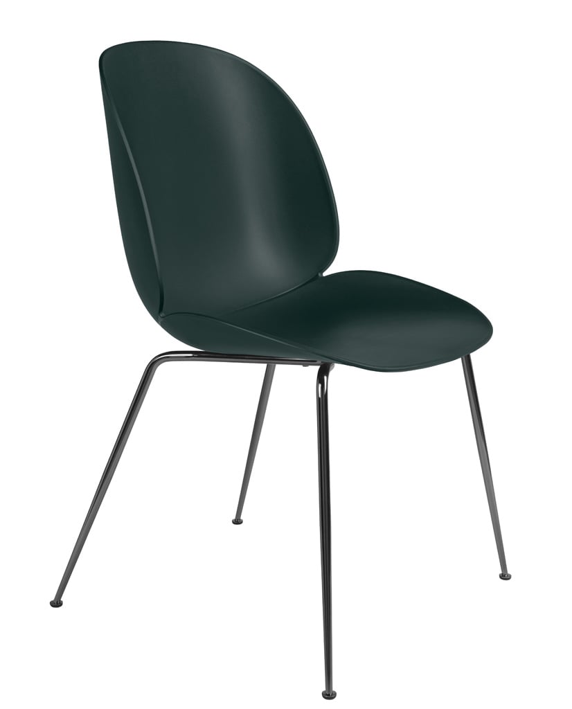 Gubi Beetle Dining Chair Stuhl, Metallbeine schwarzes Chrom