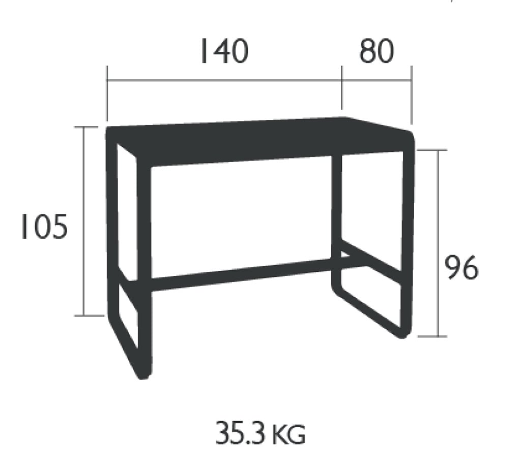 Fermob Bellevie 140 x 80 hoher Tisch / Bistrotisch
