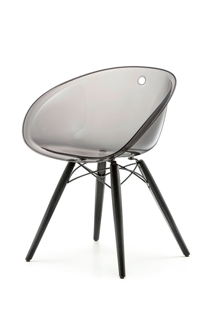 Pedrali Gliss 905 Stuhl schwarz rauchgrau transparent