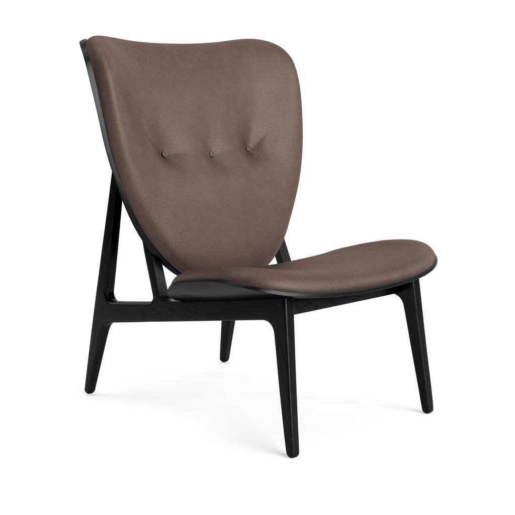 NORR11 Elephant Loungesessel (dunkelbraun, Eiche schwarz, Dunes Leder)