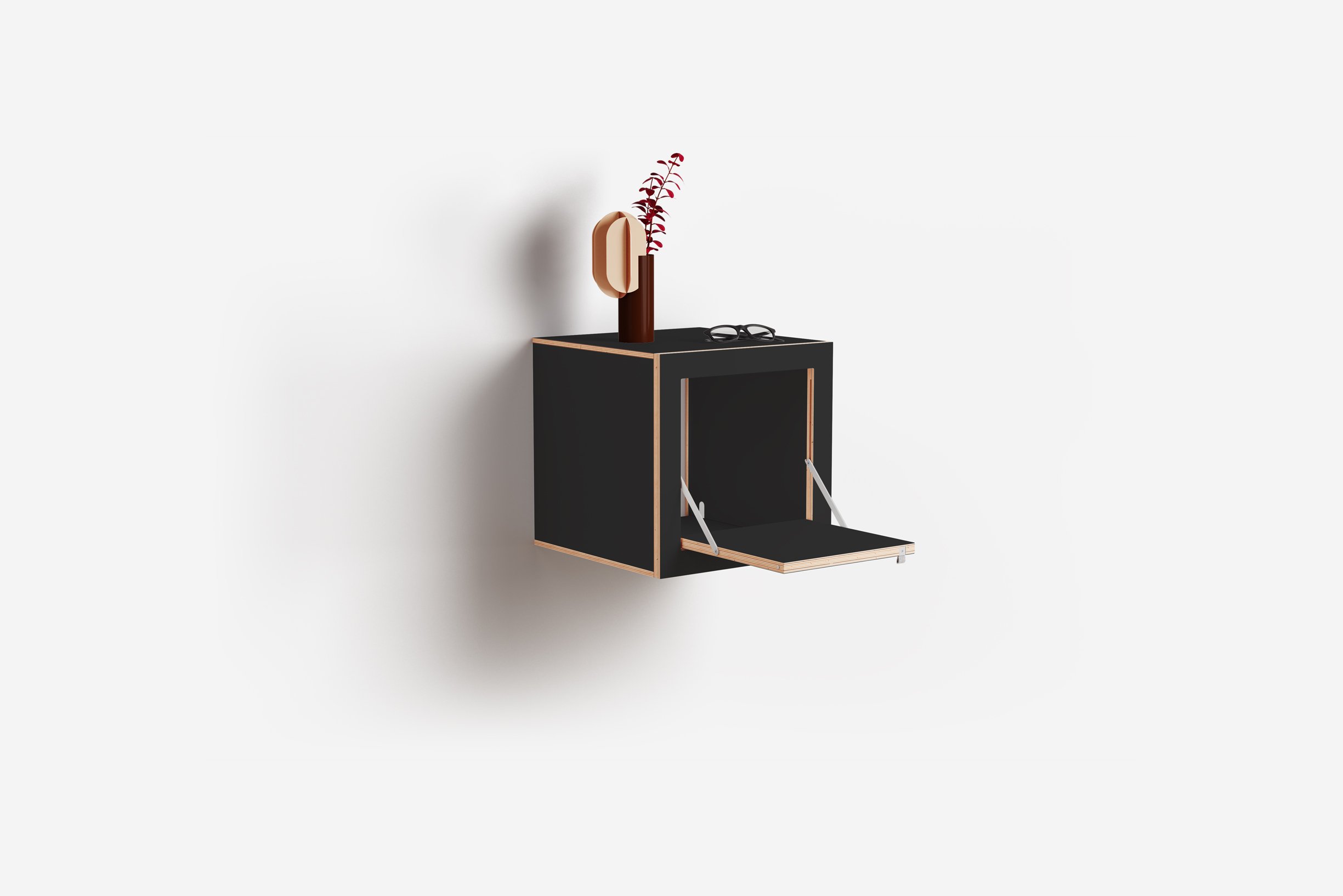 Ambivalenz Fläpps Box Nachttisch 40x40x40 (weiß)