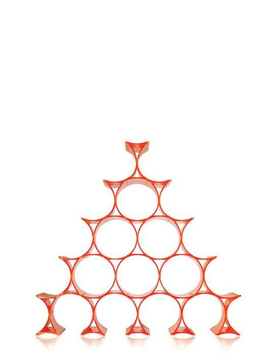 kartell infinity flaschenregal orange front