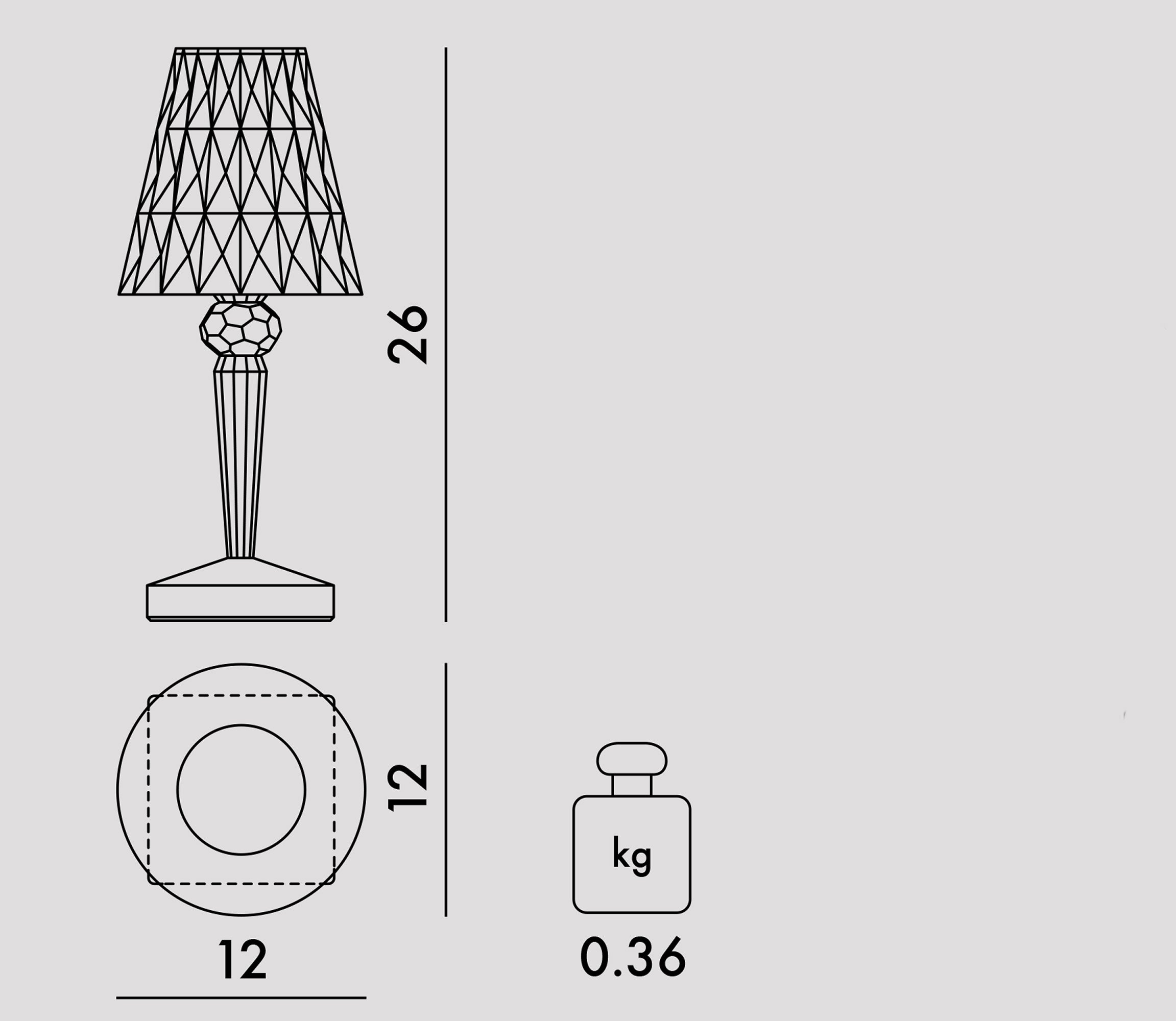 Kartell Battery Tischleuchte (rauchgrau transparent)